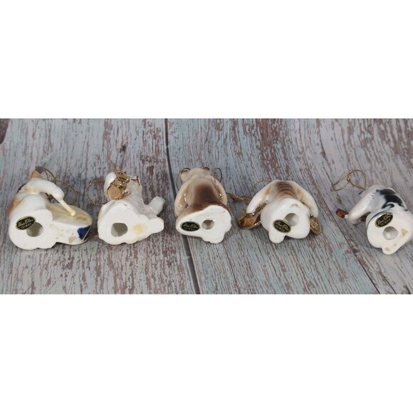 Vintage Porcelain Cat Orchestra Band 5 Miniature Figurines Ornaments Bone China - Picture 7 of 17